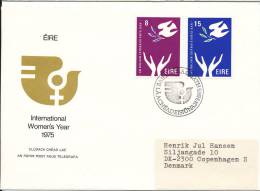 Ireland FDC 24-3-1975 International Women Year 1975 With Cachet Sent To Denmark - FDC
