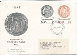 Ireland FDC 13-10-1975 Canonisation Of Blessed Oliver Plunkett 1975 With Cachet Sent To Denmark - FDC