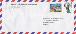 Taiwan Airmail Par Avion PARAMID INTERNATIONAL CORP., TAIPEI 1987 Cover Brief To Denmark Flag Flagge Chiang Kai-shek - Briefe U. Dokumente