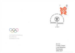 UK Olympic Games London 2012 Letter; Olympic Logo Stamp Cancelled With Land's End Mark - Torch Relay Start Point - Sommer 2012: London