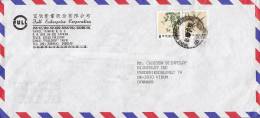 Taiwan Airmail Par Avion FULL ENTERPRISE CORP., TAIPEI 1986 Cover Brief To Denmark Bambus Pfaumenblüten Pair Paare !! - Brieven En Documenten