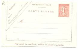 LTR7 - FRANCE EP CL SEMEUSE LIGNEE 10c DATE 626 NEUVE CARTON CHAMOIS CLAIR - Cartes-lettres