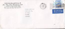 Hong Kong Airmail Par Avion Label SUN MAY SOFA MANUFACTURING Ltd. KOWLOON 1986 Cover Brief To Denmark - Covers & Documents