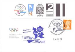 UK Olympic Games London 2012 Letter; Olympex 2nd Class Smart Stamp Uprated To 1st Class; IOC Cover & Olympex Handstamp - Summer 2012: London