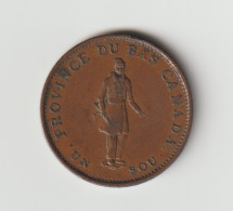 Canada Quebec  -  1 Sou (1/2 Penny)   -  1837 -  Cuivre -   TTB+ - Canada