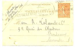 LTR7 - FRANCE EP CL SEMEUSE LIGNEE 50c D 910 NEUILLY S- SEINE / BORDEAUX 23/10/1929 - Kaartbrieven