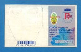 D406 / 2002 Proving COUPON - Payment Of Fees For The Use Of Motorways And Expressways Czechoslovakia Tchecoslovaquie - Other & Unclassified