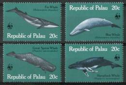 1983 Palau WWF Vita Marina Balene Whales Baleines Cetacei Cetaceans Cètacès Pesci Fishes Fische Poissons Set MNH** Fo237 - Wale