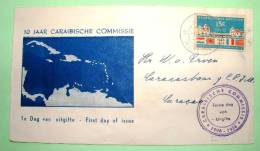 Netherlands Antilles (Curacao) 1956 St. Annabaai Harbor - Flags - Map - Antilles