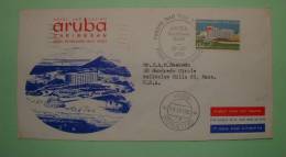 Netherlands Antilles (Aruba) 1959 FDC Cover To USA - Hotel Casino Aruba Tourism Beach Flag - West Indies