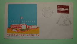 Netherlands Antilles (Curacao) 1963 FDC Cover - Tourism Hotel Bonaire - Bird Flamingo Cancel - Flag - Antilles