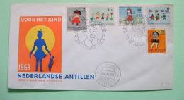 Netherlands Antilles (Curacao) 1963 FDC Cover - Surtax For Child Welfare - Flower Flags Singing Ball Trees - Antillen
