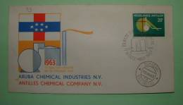 Netherlands Antilles (Curacao) 1963 FDC Cover - Chemical Equipment - Chemical Factories In Aruba - Flag - Antilles