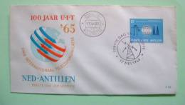 Netherlands Antilles (Curacao) 1965 FDC Cover - ITU Centenary - Communication Equipment - Antenna Cancel - Globe - Antille