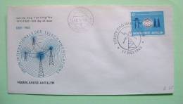 Netherlands Antilles (Curacao) 1965 FDC Cover - ITU Centenary - Communication Equipment - Antenna Cancel - Globe - Antillen