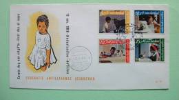 Netherlands Antilles (Curacao) 1968 FDC Cover - Surtax For Child Welfare - Children Education - Goat Dog Cat Duck - Antillas Holandesas