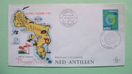 Netherlands Antilles (Bonaire) 1969 FDC Cover - Relay Station Radio - Map - Birds Flamingo Ship - Antillen