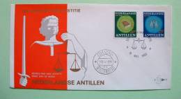 Netherlands Antilles (Curacao) 1969 FDC Cover - Court Of Justice - Scale - Book - West Indies