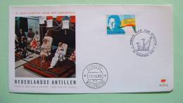 Netherlands Antilles (Curacao) 1969 FDC Cover - Queen Juliana And Rising Sun - Palace Interior - Antillas Holandesas