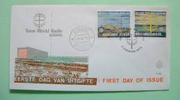 Netherlands Antilles (Curacao) 1970 FDC Cover - Radio Bonaire Waves And Cross Antenna - Antilles