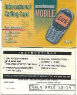 Amimex Mobile International Calling Card-philippines,indonesia,china,pakistan-(10euro)-used Card+1 Card Prepiad Free - Timbres & Monnaies