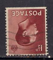 GB 1936 KEV111 1 1/2d RED BROWN STAMP INVERT WMK SG 459 Wi..( F918 ) - Used Stamps