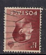 GB 1936 KEV111 1 1/2d RED BROWN STAMP INVERT WMK SG 459 Wi..( G550 ) - Used Stamps