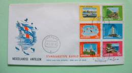 Netherlands Antilles (Curacao) 1972 FDC Cover - Bird Flamingo Bridge Water Tower Fort - Antilles