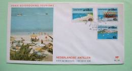 Netherlands Antilles 1976 FDC Cover - Tourism Beach, Pavillon, Boat, Table Mountain In Curacao - Antilles