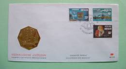 Netherlands Antilles 1976 FDC Cover - Bicentennial Of The First Salute To USA - Ship Boat Flags - Antillen