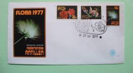 Netherlands Antilles 1977 FDC Cover - Tropical Trees Flowers - Cordia, Walnut, Tamarindus - Antillen