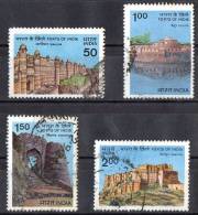 India 1984 Forts Set Of 4 Used - Gebraucht