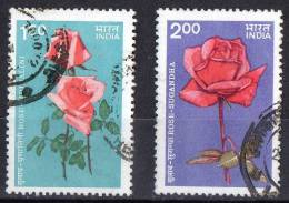India 1984 Roses Set Of 2 Used - Gebruikt