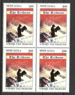 INDIA, 2006, 150 Years Of The Tribune, (Newspaper), Block Of 4, MNH, (**) - Ungebraucht