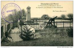 K42    - DEPT 51  CPA CHAMPIGNY SUR MARNE PLATE FORME DU MONUMENT FRANCAIS ET ALLEMAND ANIME - GARDE - Champigny