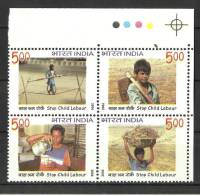 INDIA, 2006, Stop Child Labour Setenant Block Of 4,With Traffic Lights,  MNH, (**) - Ongebruikt