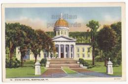 USA, MONTPELIER VERMONT VT, 1948 Vintage Postcard, STATE CAPITOL BUILDING - DOME - ARCHITECTURE  [c3217] - Montpelier