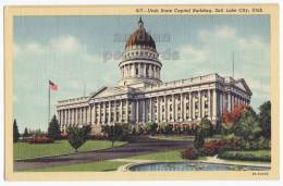 USA, SALT LAKE CITY UT - UTAH STATE CAPITOL BUILDING - C1940s Vintage Unused Postcard  [c3220] - Salt Lake City