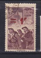 FRANCE N° 489 1F S 2F15 BRUN LILAS MINEURS SURCHARGE LOURDE  NEUF OBL - Unused Stamps