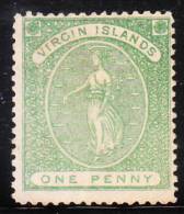 Virgin Island 1878 Perf 14 1/2 Virgin & Lamps 1p Used - Britse Maagdeneilanden