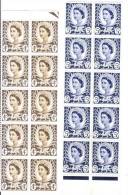 Wales 1967-69 QE 4p & 5p Blk Of 10 MNH - Gales