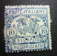 ITALIA - RECAPITO AUTORIZZATO 1928: Sassone 2, PERFIN, O - FREE SHIPPING ABOVE 10 EURO - Strafport Voor Mandaten