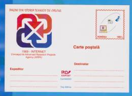 Computer History. Founded 1969 Internet PC, IT ROMANIA Postal Stationery  Postcard 2001 - Computers