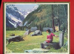 CALENDRIER 1963 VACANCES EN MONTAGNE IMPRIMEUR OBERTHUR EN TRES BON ETAT - Grand Format : 1961-70