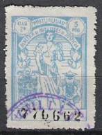 1607-EPOCA FRANCO 1940 FISCAL MUTUALIDAD BENEFICA AUXILIARES DE JUSTICIA 5 PESETAS - Revenue Stamps