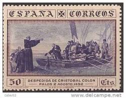 ES542-LA236TCEX.BARCOS. Spain. Espagne .DESCUBRIMIENTO DE AMERICA .Cristobal Col1930 (Ed 542*). Charnela MAGNIFICOS - Erforscher