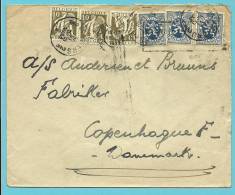 285+337 Op Brief Met Stempel VERVIERS Naar Copenhagen (Denemarken)  (VK) - 1932 Cérès Et Mercure