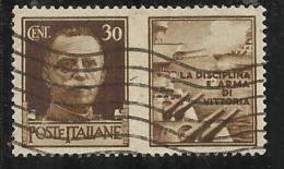 ITALIA REGNO 1942 PROPAGANDA DI GUERRA CENTESIMI 30 TIMBRATO - Propaganda Di Guerra