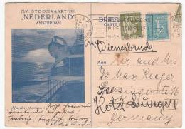 NETHERLANDS - Amsterdam, Post Card, Boat - Ship N. V. STOOMVAATR, Year 1939, Folded - Storia Postale