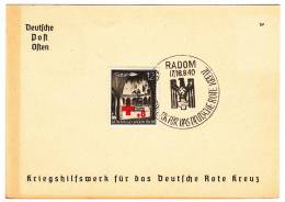 POLAND - Radom, WW II Genaralgouvernement, Post Card, Red Cross, Rote Kreuz, Year 1940 - Algemene Overheid